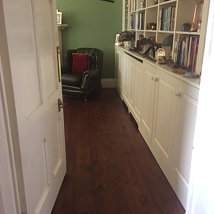 The entrance to the Old Refectory Study with the rosewood stain dry and complete.